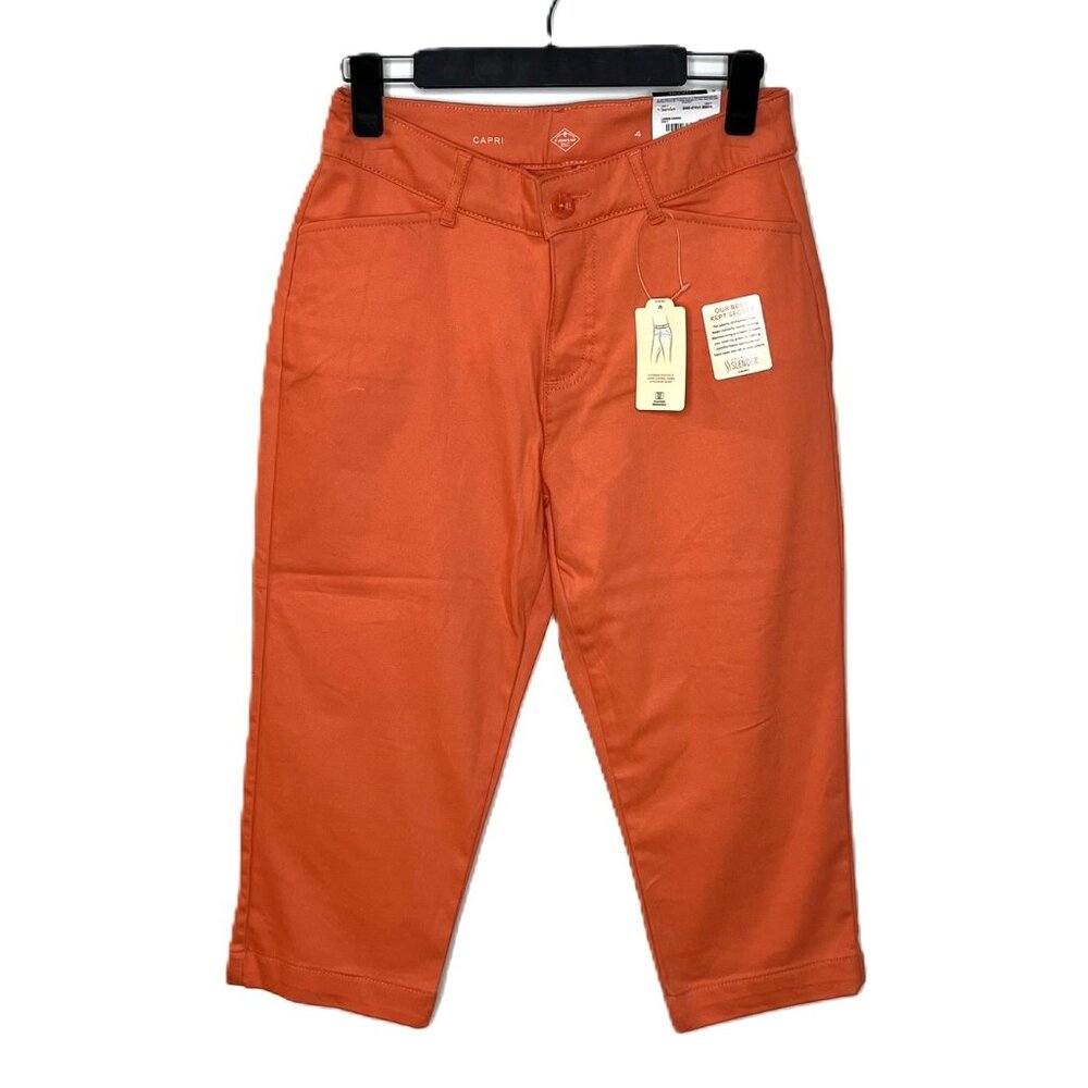 St John Bay Women's Mid-Rise Capri Pants, Coral Color, Women's/Misses Size 4